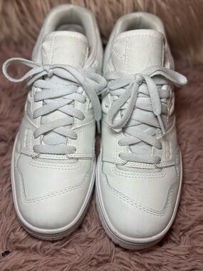 New Balance White Low-Top Lace Sneakers